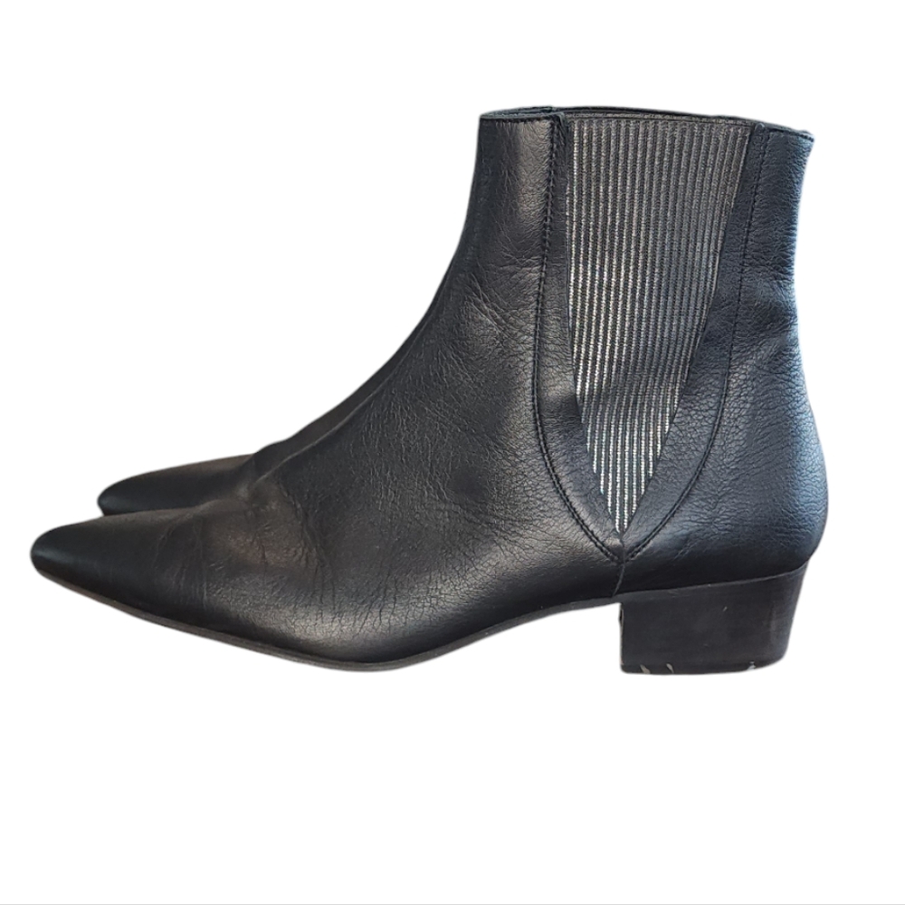 PURE NAVY Hubert Leather Chelsea Boots Black Size 10